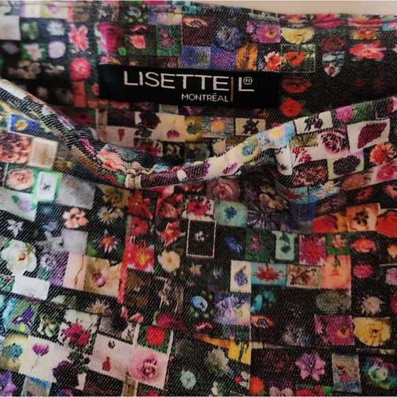 Lisette L Montreal Slimming Artsy Unique Micro Mosaic Floral Crop 8 Multicolor - Picture 3 of 8